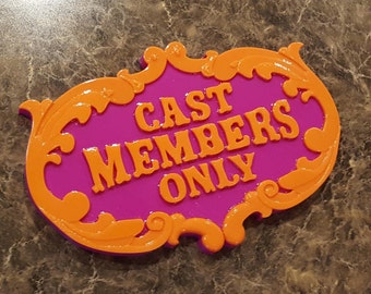 Toon Town Inspired Cast Members Only Prop Sign / Plaque Replica