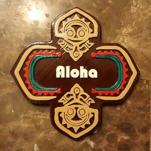 Polynesian Themed Tiki Aloha Sign / Plaque Disney Polynesian Inspired Prop Decor Replica image 3