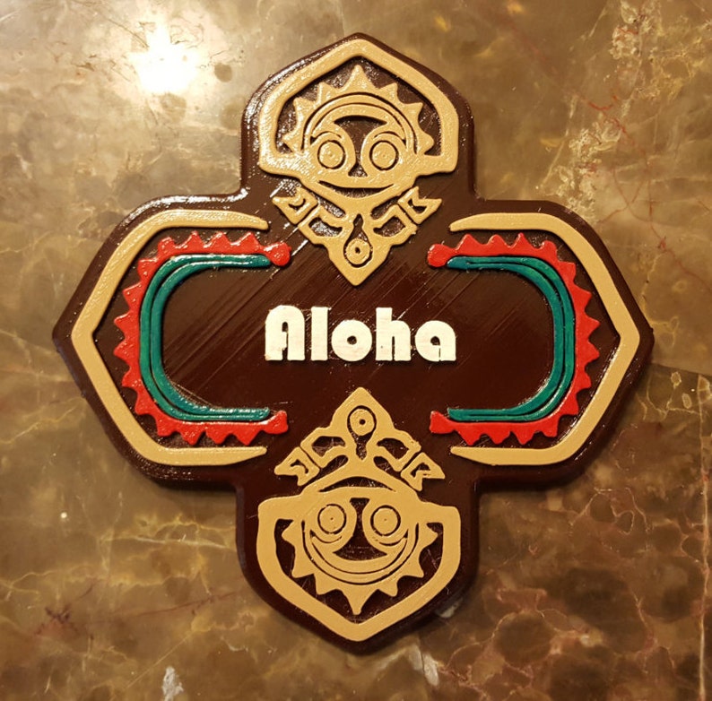 Polynesian Themed Tiki Aloha Sign / Plaque Disney Polynesian Inspired Prop Decor Replica image 3