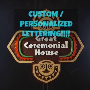 Personalized Polynesian Themed Longhouse Sign / Plaque - ( Disney Resort Polynesia / Park Prop Inspired Replica Tiki )