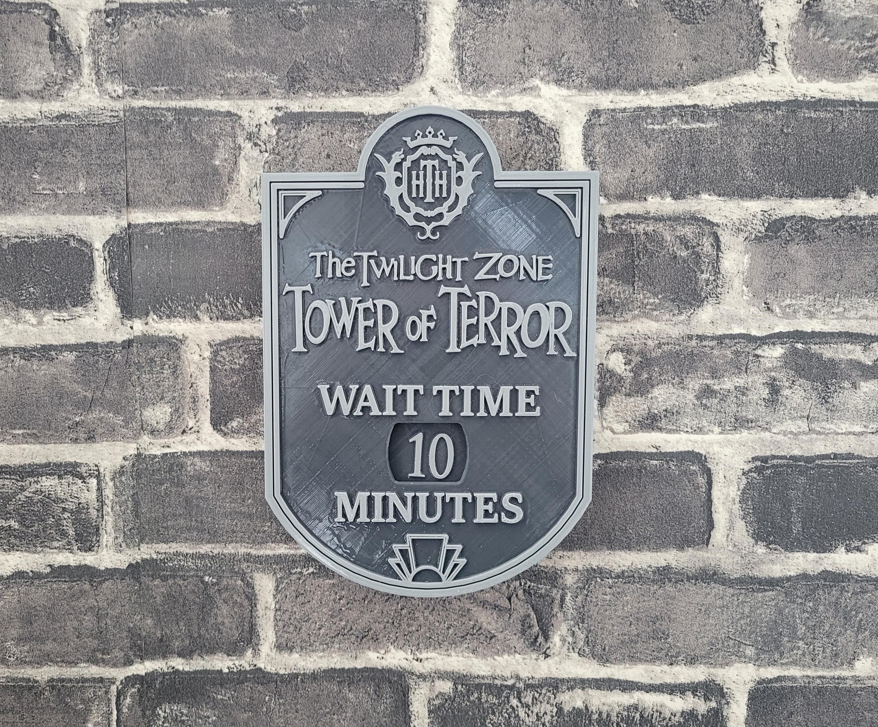 Tower of Terror Wait Time Sign Plaque - Disneyland Disney World ...
