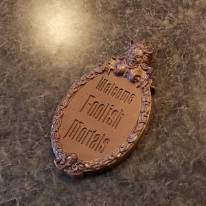 Haunted Mansion Welcome Foolish Mortals Inspired Prop Sign / Plaque Replica Welcome Disney Prop Inspired Replica Bronze Shade image 8