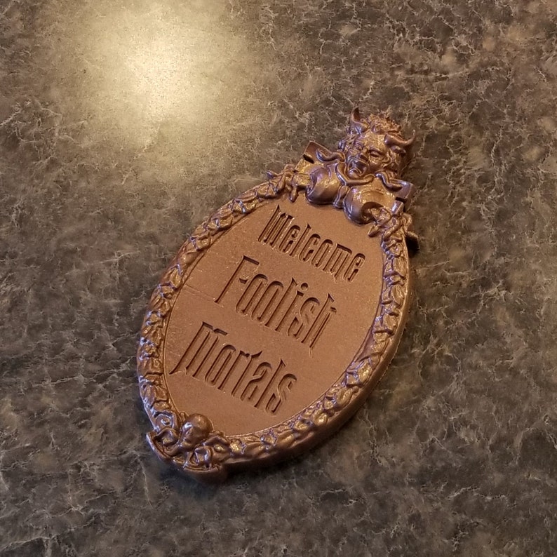 Haunted Mansion Welcome Foolish Mortals Inspired Prop Sign / Plaque Replica Welcome Disney Prop Inspired Replica Bronze Shade image 8