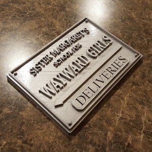 Deadpool Inspired Sister Margaret's School for Wayward Girls Plaque / Sign Silver Shade image 1