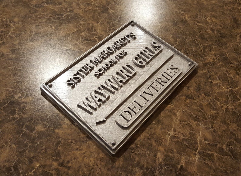 Deadpool Inspired Sister Margaret's School for Wayward Girls Plaque / Sign Silver Shade image 1