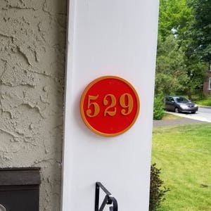 Personalized Round House Address Number Plaque / Sign Custom Made To Order
