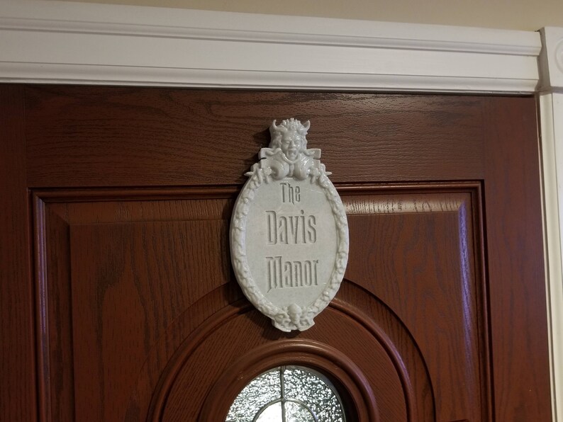 Personalized Disney Haunted Mansion Inspired Prop Sign / Plaque Replica Welcome Prop Inspired Replica Marble Shade image 3