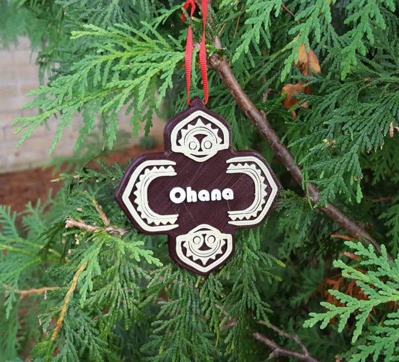 Polynesian Themed Ohana Christmas Ornament Set of 4 image 3