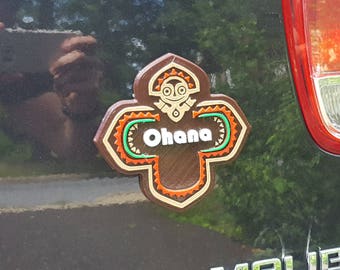 Polynesian Tiki Themed Ohana Car / Fridge Magnet