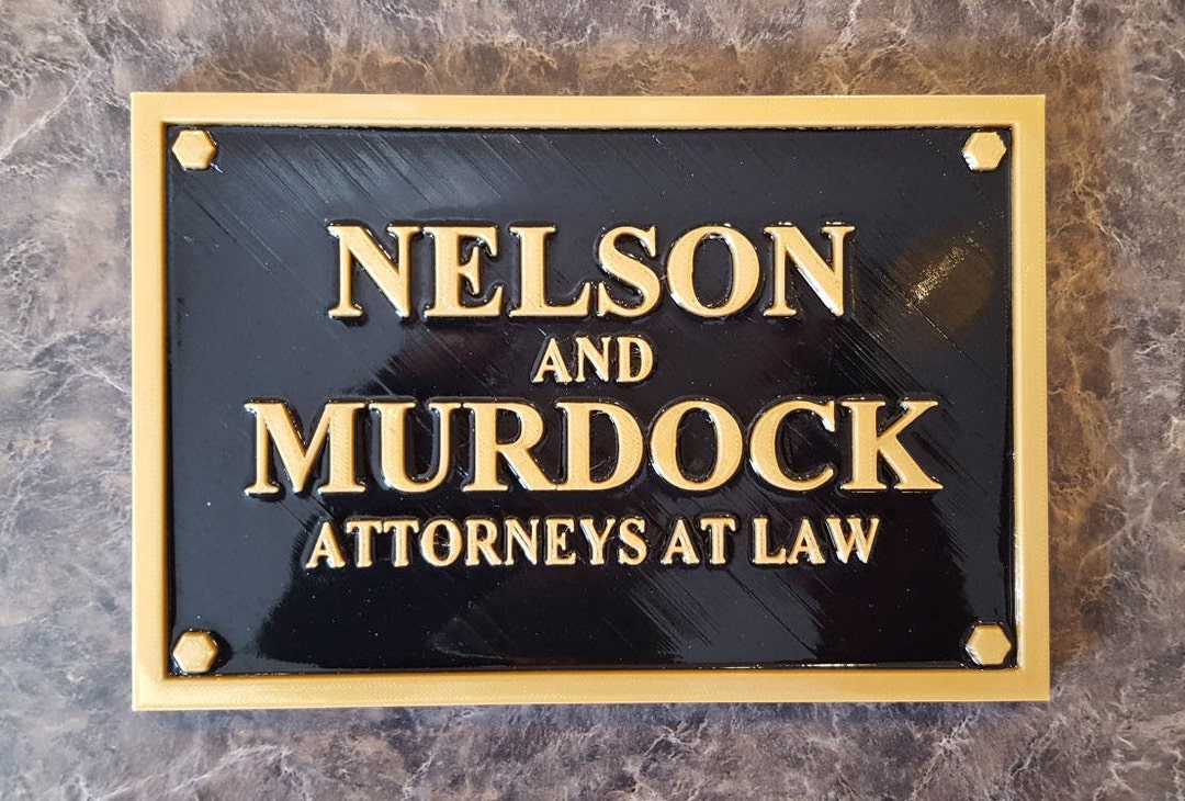 Daredevil Inspired Nelson and Murdock Attorney Sign / Plaque Replica Etsy