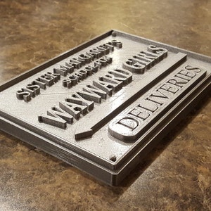 Deadpool Inspired Sister Margaret's School for Wayward Girls Plaque / Sign Silver Shade image 4