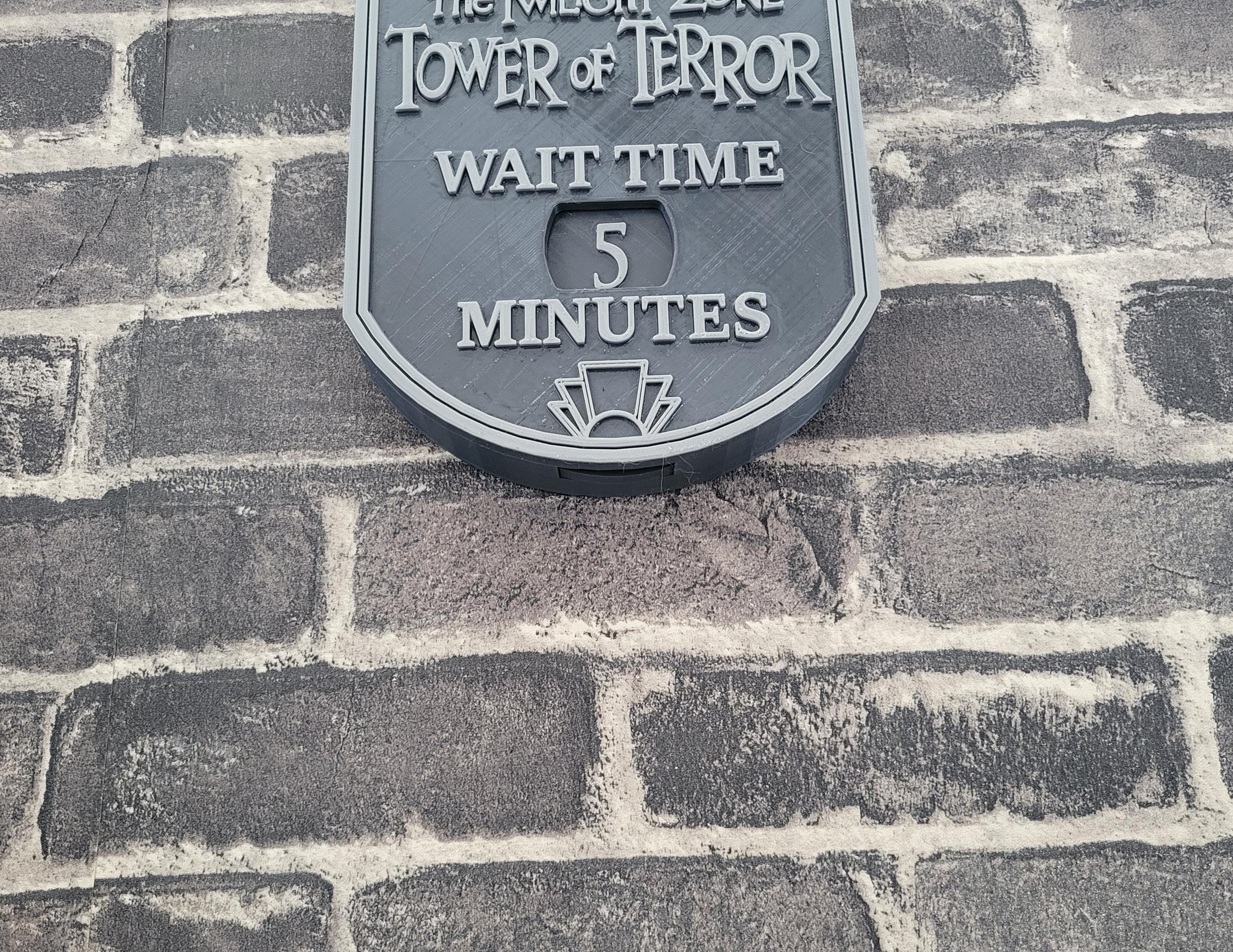 Tower of Terror Wait Time Sign Plaque - Disneyland Disney World ...