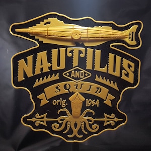 20,000 Leagues Under The Sea Ride Inspired Sign / Plaque - Gold / Black Coloring ( Vintage Disney World Inspired Prop Replica )