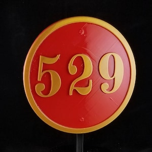 Personalized Round House Address Number Plaque / Sign Custom Made To Order