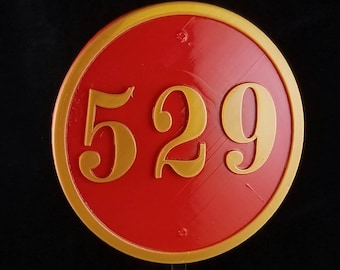 Personalized Round House Address Number Plaque / Sign Custom Made To Order