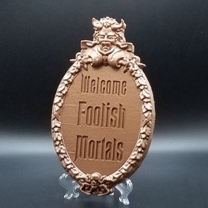 Haunted Mansion Welcome Foolish Mortals Inspired Prop Sign / Plaque Replica Welcome Disney Prop Inspired Replica Bronze Shade image 2