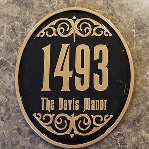 Personalized Haunted Mansion Inspired Address Sign / Plaque w/ Family Name Lettering Disney Home decor Prop Inspired Replica image 5