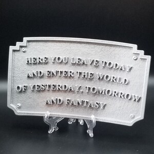 Main Street Entranceway Welcome Plaque DL Inspired Sign Antique Hammered Silver Shade Disney World Home Decor Inspired Prop image 3