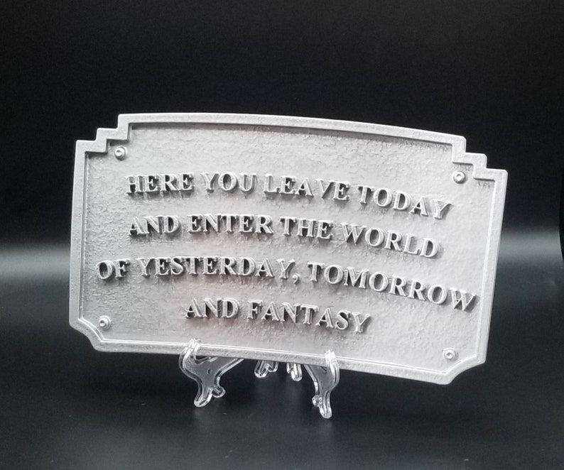 Main Street Entranceway Welcome Plaque DL Inspired Sign Antique Hammered Silver Shade Disney World Home Decor Inspired Prop image 3