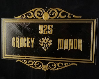 Personalized Haunted Mansion Inspired Address Sign Prop / Plaque Replica (Disney Prop Inspired Replica)