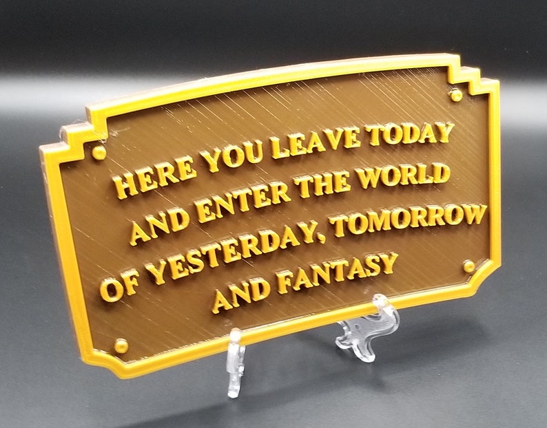 Here You Leave Today Disneyland-Eingangsschild Dual-Braun/Gold-Farbe Disney-Prop-inspirierte Nachbildung Bild 6