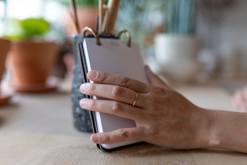Refillable Reporter Notebook in Black > Wickett & Craig Leather > Solid ...