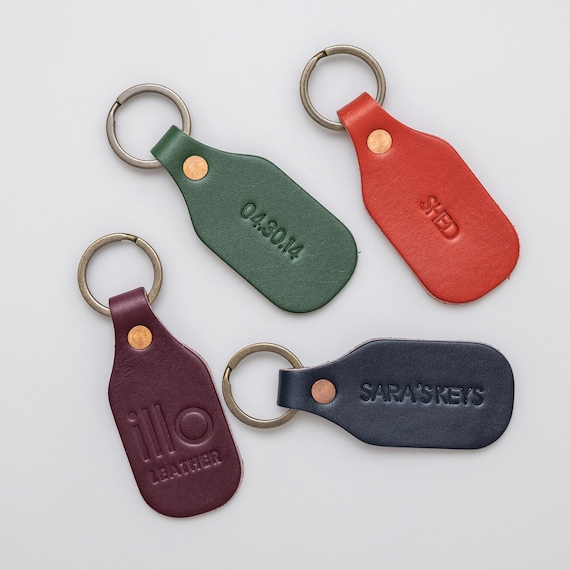 Personalized Leather Key Tag > Leather Key Ring > Vegetable Tanned Leather Key Chain > Leather Key Fob > Leather Key Chain > Personalized
