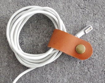 Large Cord Clip > Large Cord Keeper > Cord Organizer > Cord Ties > Vegetable Tanned Leather > Leather Cord Organizer > Home Organizer