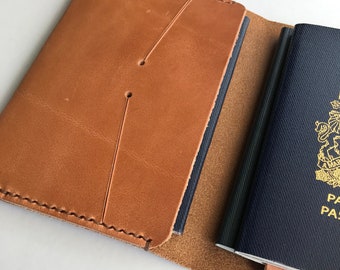 Passport holder > Leather Passport Holder > Hand Stitched Passport Wallet > Personalized > Vegetable Tanned Leather Passport Holder