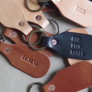 Personalized Leather Key Tag > Leather Key Ring > Vegetable Tanned Leather Key Chain > Leather Key Fob > Leather Key Chain > Personalize
