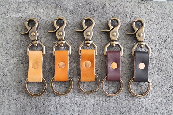 Swivel Snap Key Ring > Vegetable Tanned Leather > Solid
