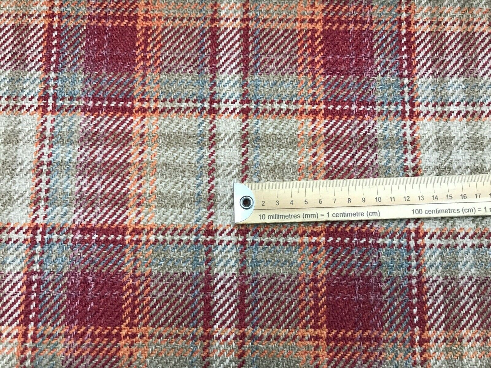 Woollen check plaid upholstery Balmoral fabric 140ms wide | Etsy