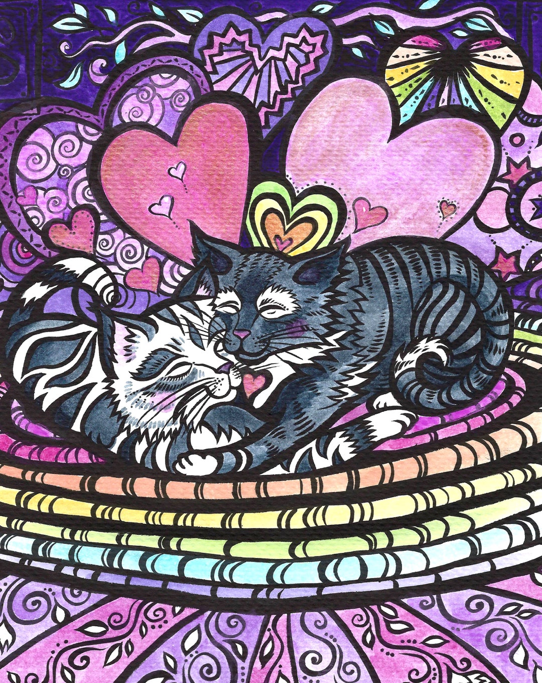 Printable Card, Digital/downloadable Kitty Lovers Card, Valentines Day ...