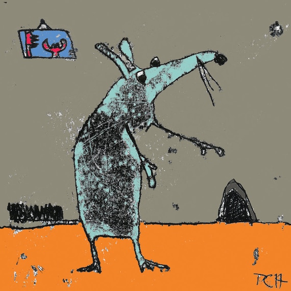 Mouse print, mouse illustration, nursery art, mouse drawing, animal art, mouse theme, wall art, cartoon mouse, mouse house