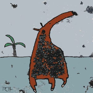 Tapir impresión, dibujo tapir, animal de dibujos animados, regalo para el amante de los animales, decoración del vivero, tema del animal salvaje, arte del desierto, animal de la pradera, arte del cerdo