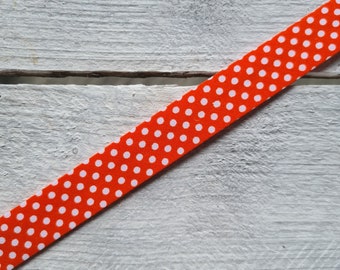 1m Baumwollschrägband  Polka dots orange