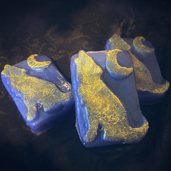 Once in a Blue Moon,  Honey Soap  -  Crystal Quartz inside