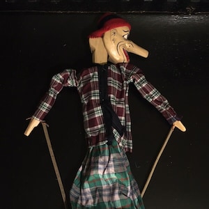 Vintage Wayang Doll Indonesian Wood Puppet Golek Asian Javanese Dance Menak Art
