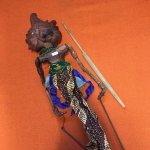 Vintage Wayang Golek - Javanese / Indonesian Wood Puppet - Gorgeous Carved Head - Beautifully Decorated - Amazing!