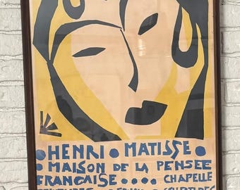 MATISSE, Henri (French,1869-1964). Maison de la Pensee Francais. Exhibition Poster. 1950.  Color lithograph on board. Mourlot. Framed