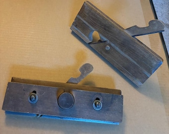 Vintage wood Working Tools - Pair of Antique Wooden Molding / Rabbet Planes -In VG Condition!