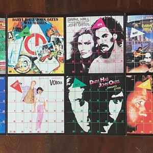 Vintage Musik Erinnerungsstücke - HALL & OATS 1984 Kalender - RCA Sets (nur Kalender) - In sehr gutem Zustand!