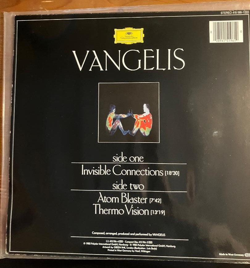 Vintage Vinyl - VANGELIS ' Invisible Connections' - 1985 - in Very