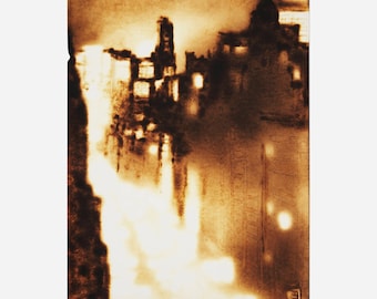 An Amazing Piece - Paul Chojnowski, Down Park Avenue - 15 x 11 Burned Drawing