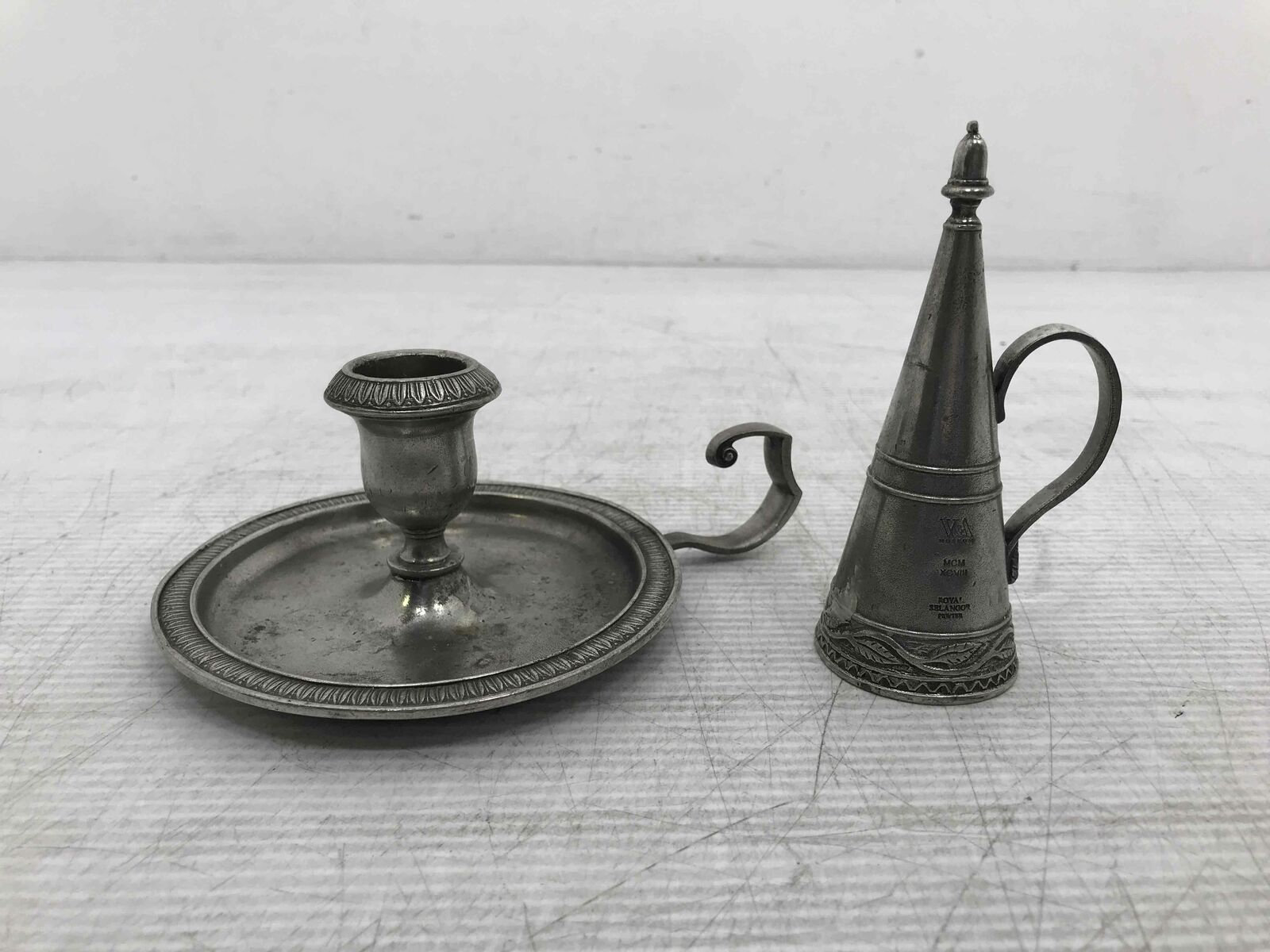 Vintage Royal Selangor V A Museum Pewter Candle Holder Snuffer Etsy Canada