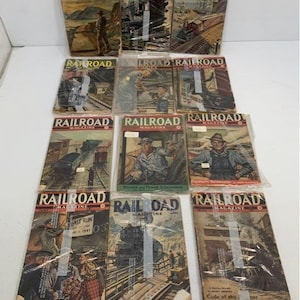 Vintage Railway Pulp - LOT of 12 Assorted RAILROAD MAGAZINE: 1937 - 1947 - In Good+ Condition!