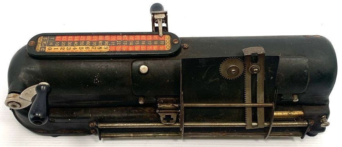 Antique Todd Protectograph Company Hand Cranked Check Writer Machine in