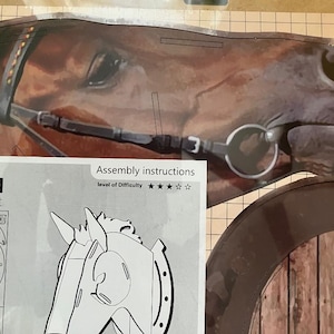 Idea de regalo completamente única / ¡Gran decoración! Muy raro NOS Vintage 3-D CABEZA DE CABALLO Adorno de pared / Modelo de recorte de cartón