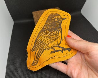 Handmade American Redstart Patch | Iron On or Sew On