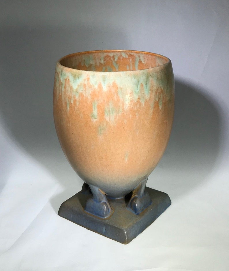 Roseville Pottery Futura Ostrich Egg Vase Shape 400 7 Matte Etsy